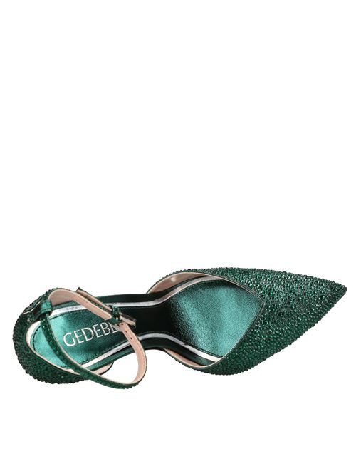 Décolleté slingback modello Anitta in raso e strass GEDEBE | ANITTA PUMP FULL CRYSTAL LAMEEMERALD